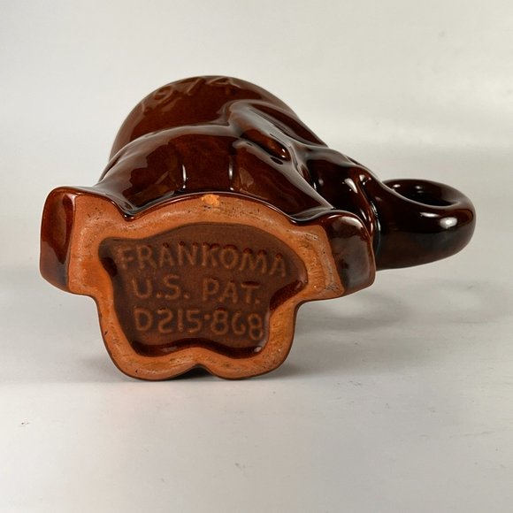 Vtg Frankoma Elephant Mug Cup Stoneware Glaze Brown Republican GOP Political 70s - Picture 8 of 13